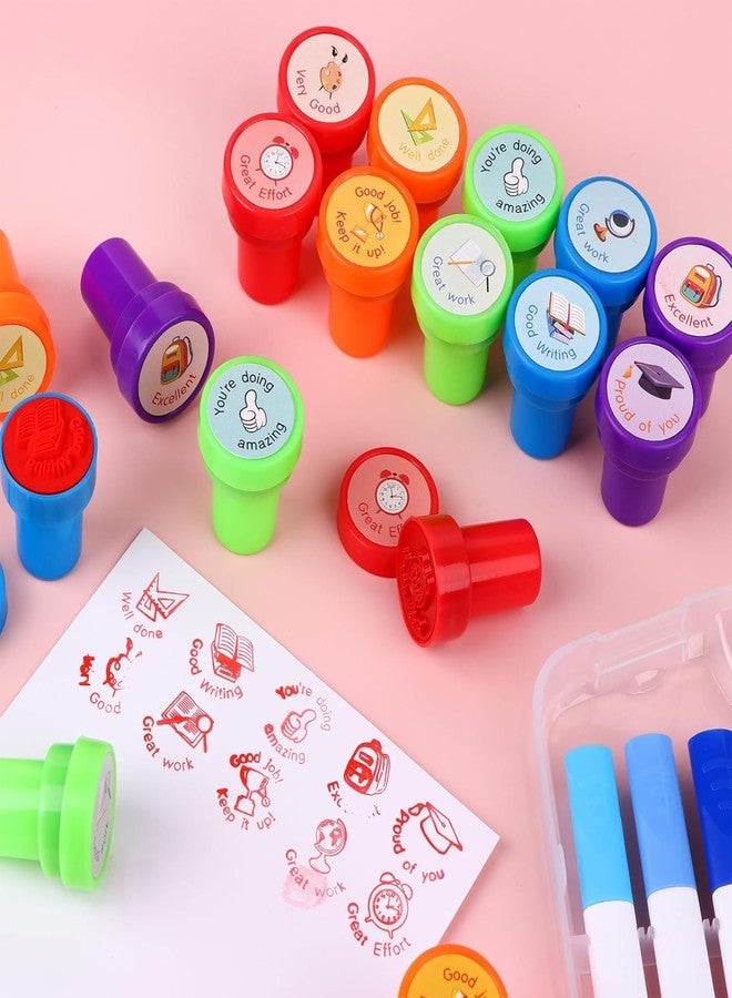 ASFunClub FunClub Stamps for Kids Reward Students Craft Scrapbooking Stamps for Children Self-Inking Stamp for Party Gifts Motivation Stamp Toys Art & Craft for School Supplies Toys for Kids-10Pcs (Motivation) - Image 3